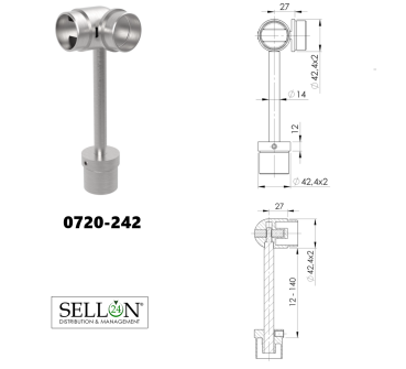 Pfosten Boden 42,4 Geländer Balkon Treppengeländer Steher Rundrohr Edelstahl V2A